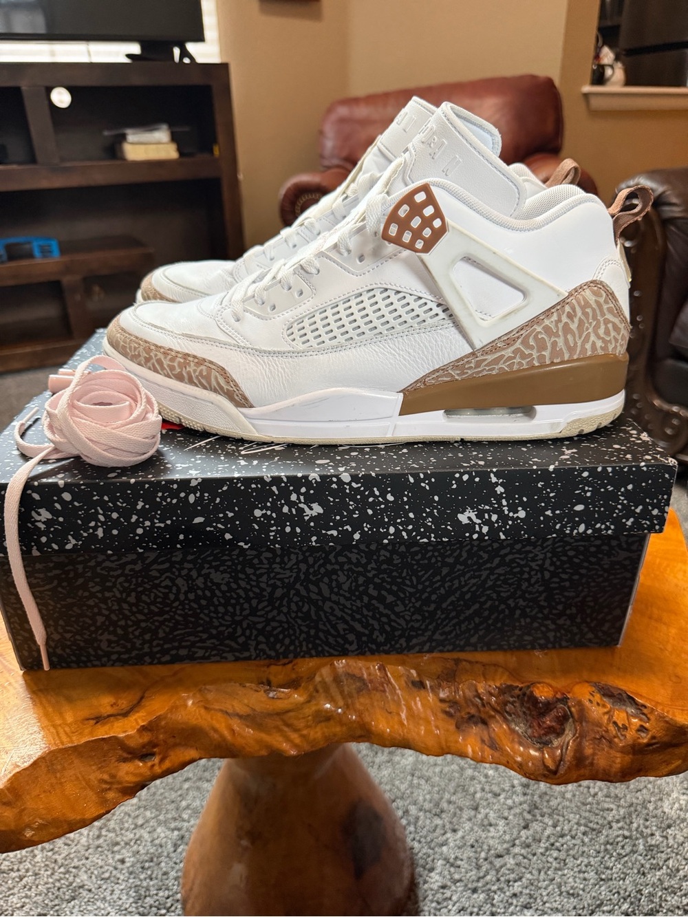 Jordan Spizike Low Archaeo Brown White Pink Men 13 Women 14.5 FQ1759-101 OG Box